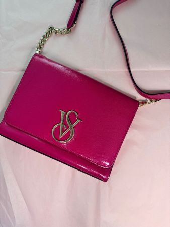 Victoria's Secret Handtasche Pink Lacklederoptik Kette