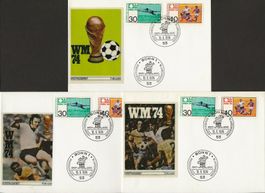 1974 Fussball WM Deutschland 3 x Briefe Foto Bild Aufkleber