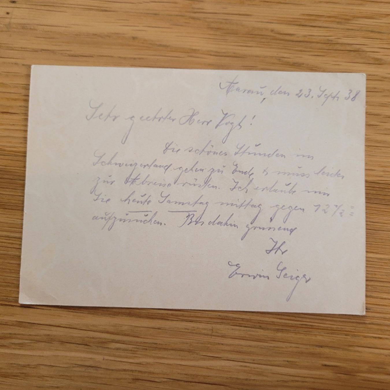 Alle Briefmarken: GS Karte Aarau 1938 Basel – Gebraucht aus Biel/Bienne von Destockweb 1
