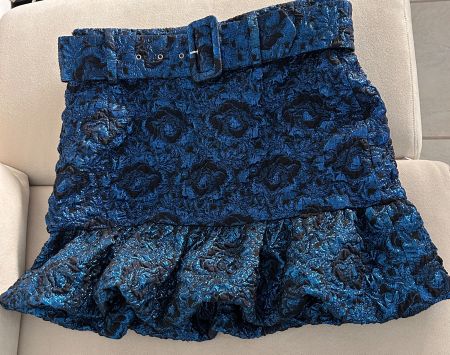 Zara kurzer Balloon Skirt Blau & Schwarz