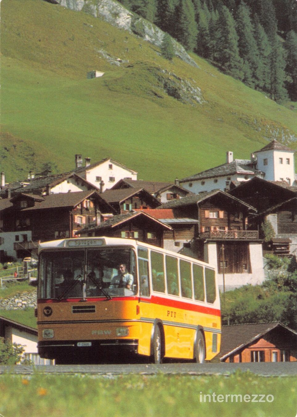 Cartoline postali: Postauto // FBW Splügen PTT // Postauto Schweiz – Usato da Basel venduto da intermezzo12