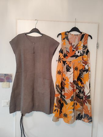 Sommerkleider 2er Set Gr. 38 Braun & Bunt