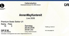 2-4 Tickets AnnenMayKantereit Zürich 26.09.2026