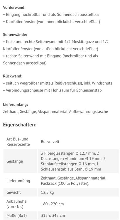 Vorzelte & Markisen: Vorzelt – Gebraucht aus Hasliberg Goldern von Alpegemschi 2