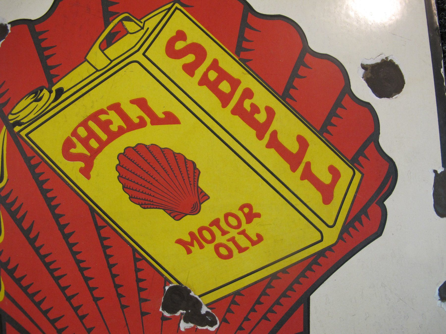 Shell Insegne: Plaque émaillée Shell Motor Oil – Usato da Arnex sur Orbe venduto da Caturix 1