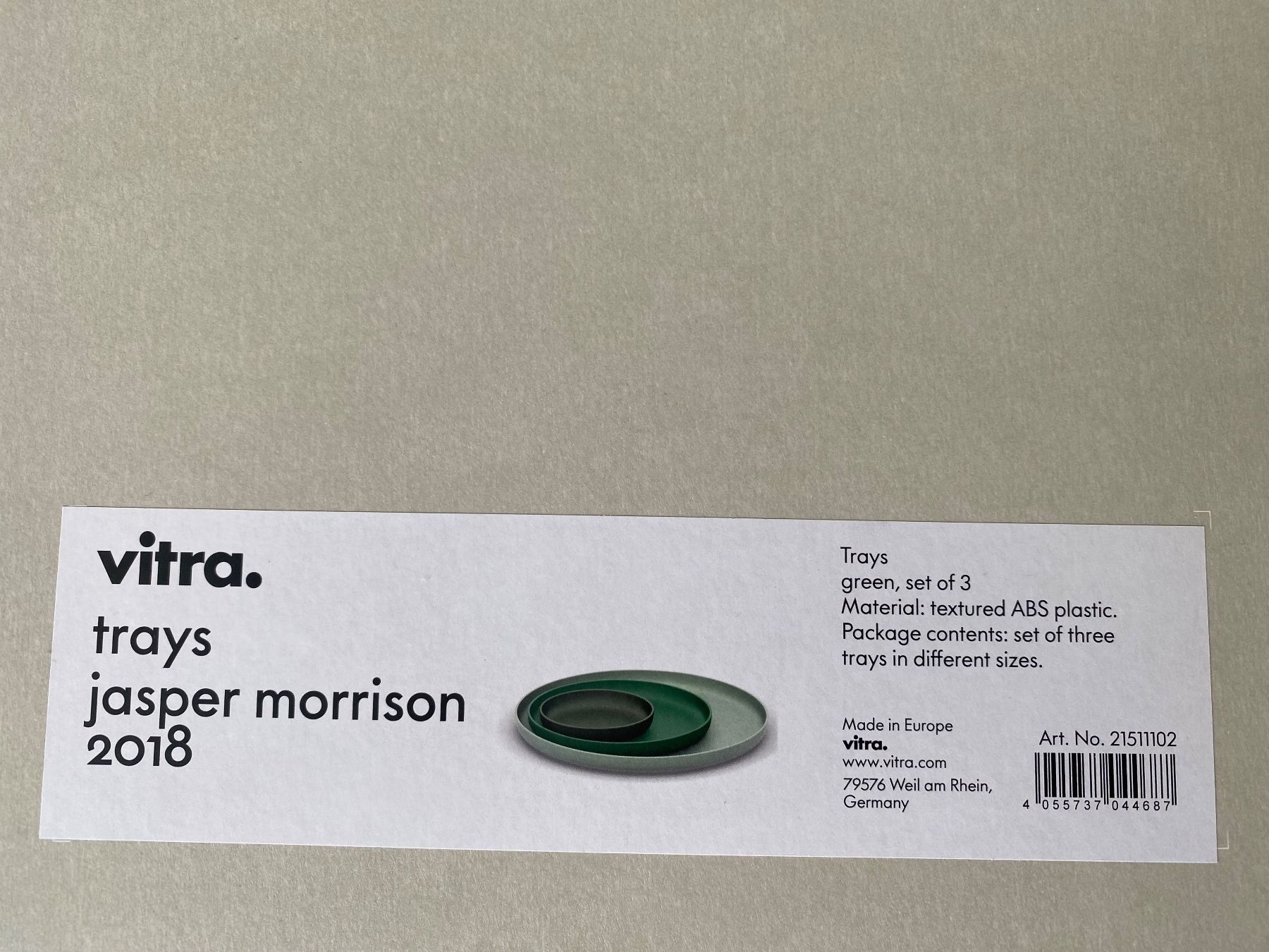 Ciotole: Vitra Trays Jasper Morrison 2018 – Nuovo e nell'imballaggio originale da Bern venduto da dantheb 2