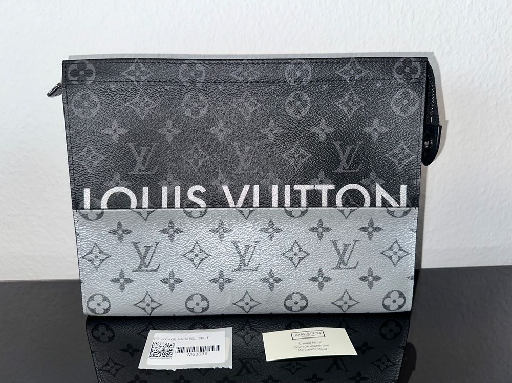 Louis Vuitton Monogram Eclipse Split Pochette Voyage MM Bag M63039