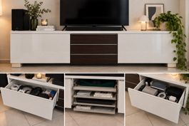 IKEA BESTÅ BURS banc TV brillant blanc 180 × 41 × 49 cm