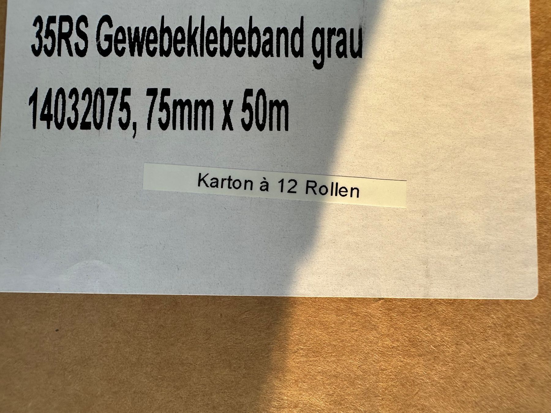 Autres fournitures de bureau: Gewebe Klebeband 11RLS grau 75mm x 50m – Neuf avec emballage d'origine à Thalwil par Wilhelm85 1