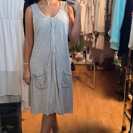 NILE Atelier Sommerkleid Baumwolle L/XL Grau