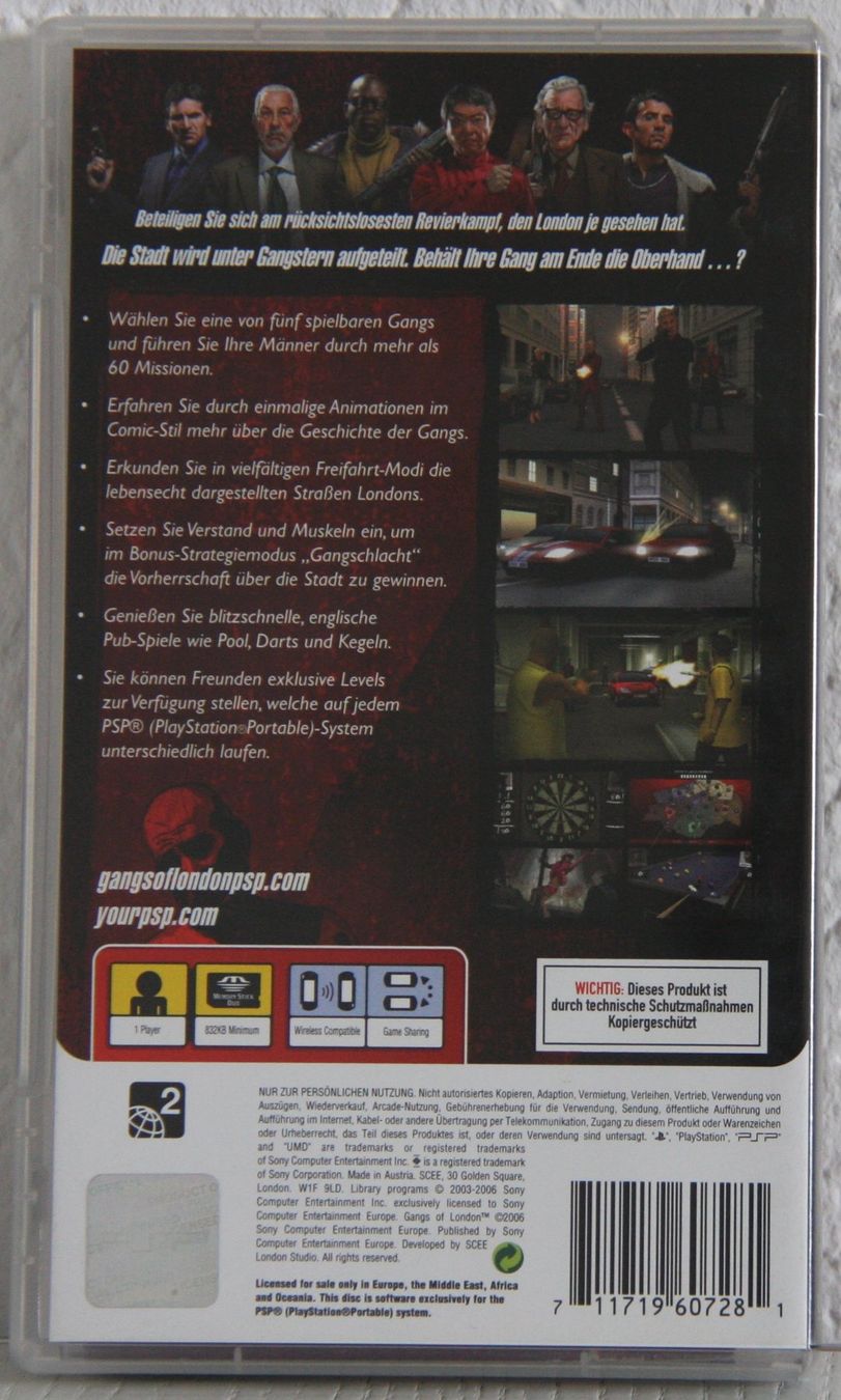 Sony Spiele: PSP Gangs of London – Gebraucht aus Fisibach von Re-Games24 1