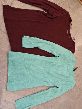 2 Damen Langarmshirts, Gr. XS/S, Chicorée