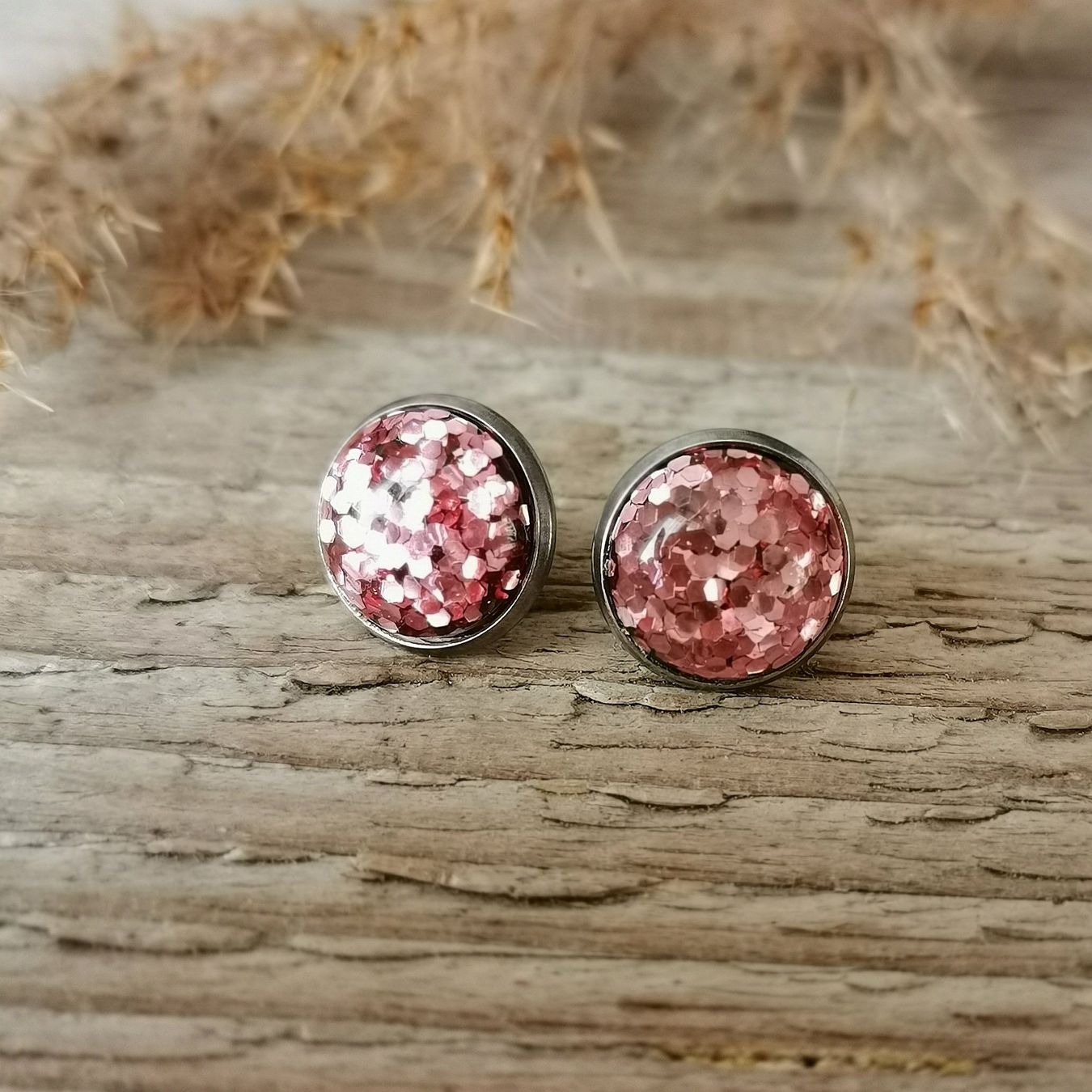 Orecchini pendenti & Orecchini a lobo: Ohrstecker Pink Glitter – Nuovo e nell'imballaggio originale da Obergerlafingen venduto da Sigus