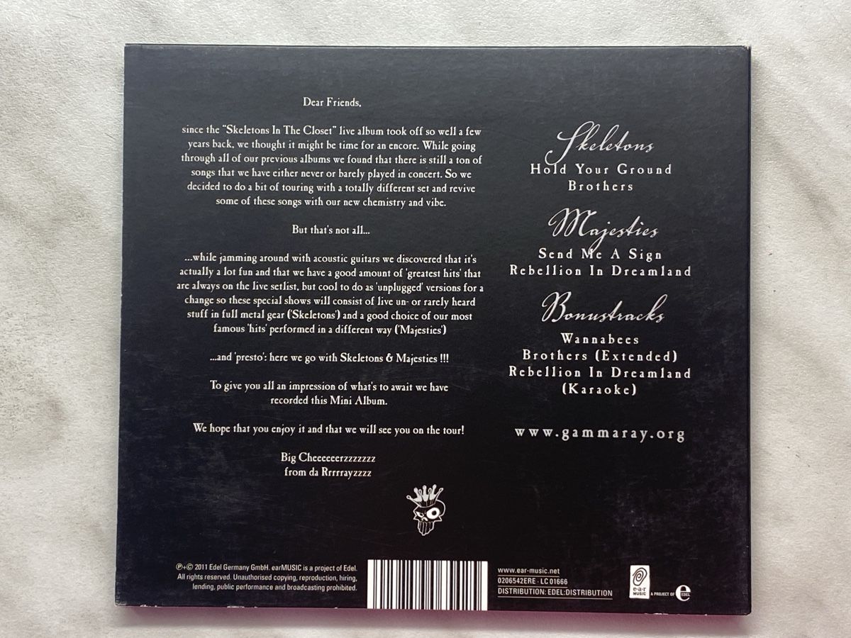 CD: Gamma Ray - Skeletons & Majesties – Nuovo (secondo la descrizione) da Aigle venduto da St_anger 1