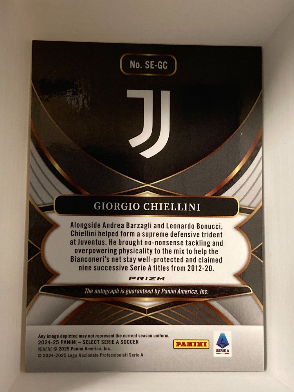 Panini Carte collezionabili: Panini Select Serie A 2024-2025 - Giorgio Chiellini Auto – Nuovo (secondo la descrizione) da La Tour-de-Peilz venduto da Tyalos_Cards 1