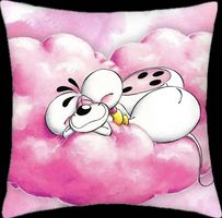 Diddl Kissenbezug Rosa Wolken