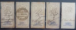 Frankreich Fiskal Marken Lot mit alten Werten XII
