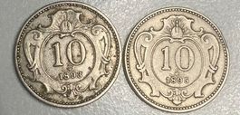 10 Heller Österreich, 1893 & 1895