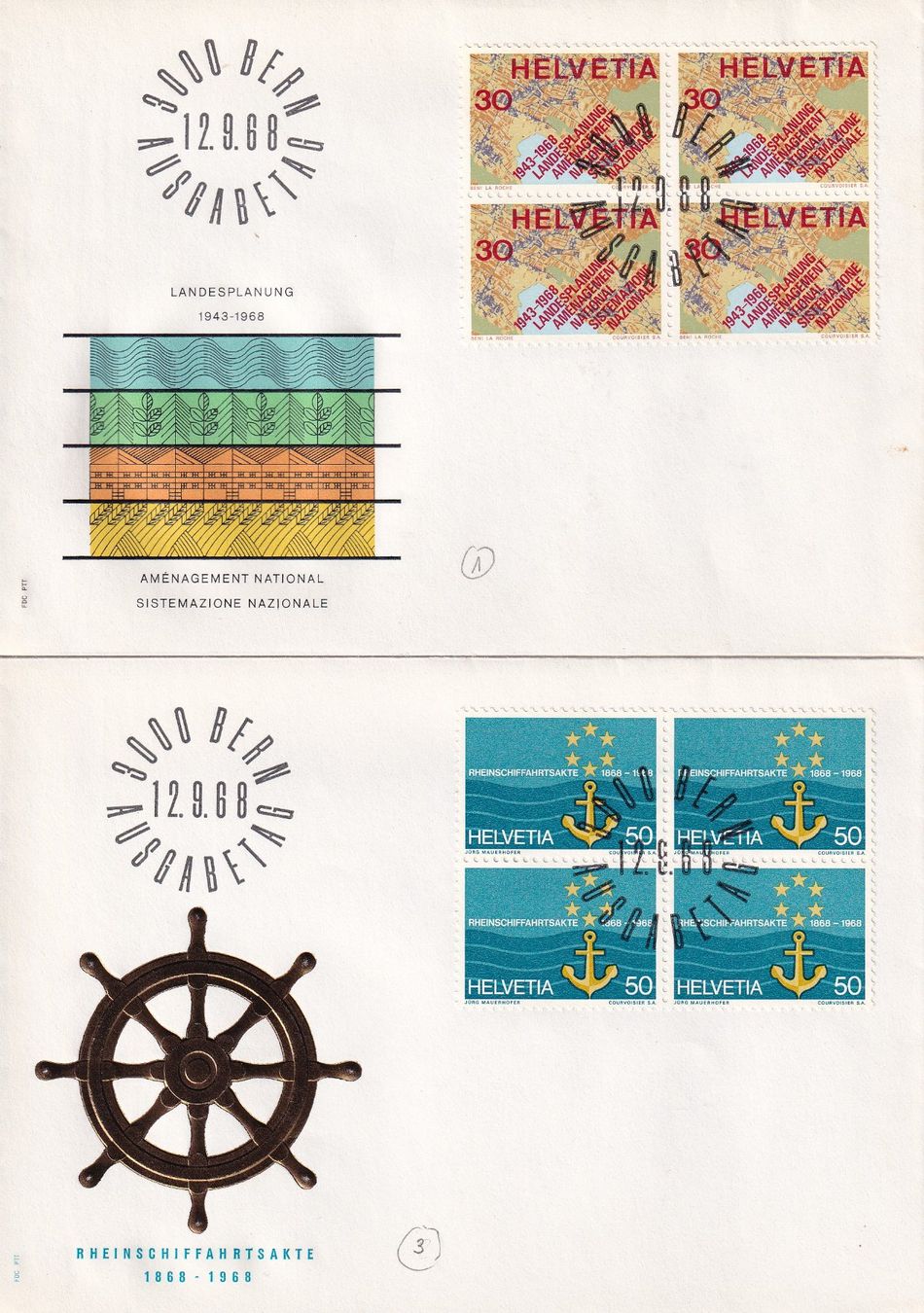 Tutti i francobolli: Lot 4 Briefe FDC 4er Block 1968 – Usato da Rossa venduto da becky05 1