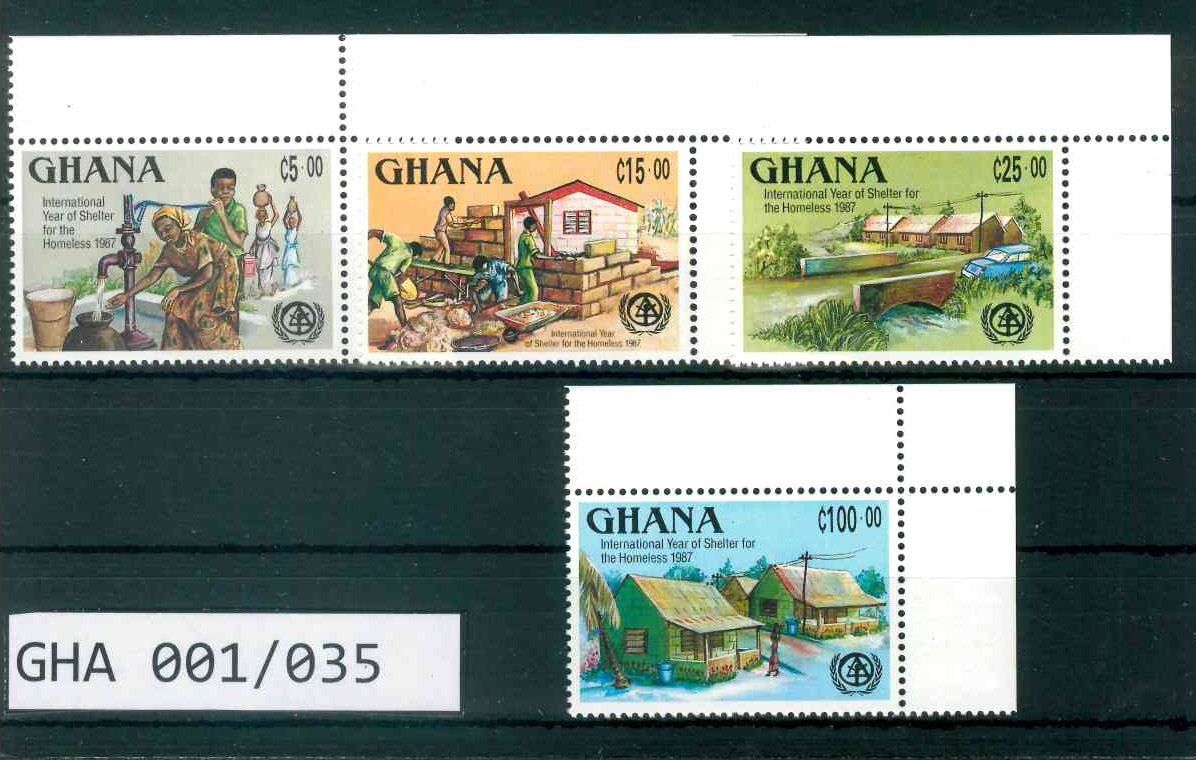 Alle Briefmarken: GHANA 4 BRIEFMARKEN HÄUSER – Neu (gemäss Beschreibung) aus Marly von Stampfinder