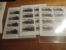 Tanzania, Satz Kleinbogen Salute to Tanzania Railway. **