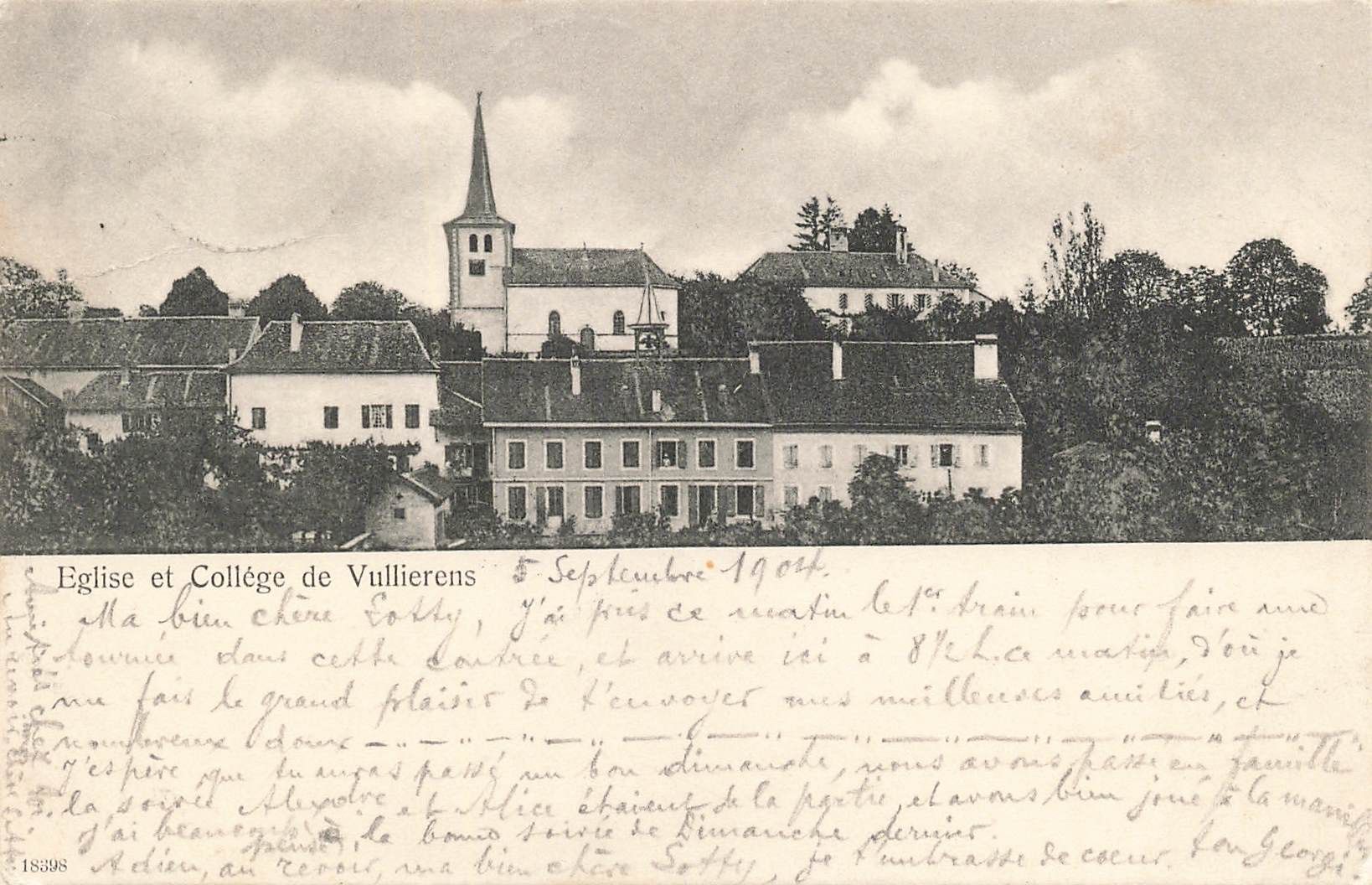 Cartoline postali: Eglise et college de vullierens – Usato da Biasca venduto da Blenio71