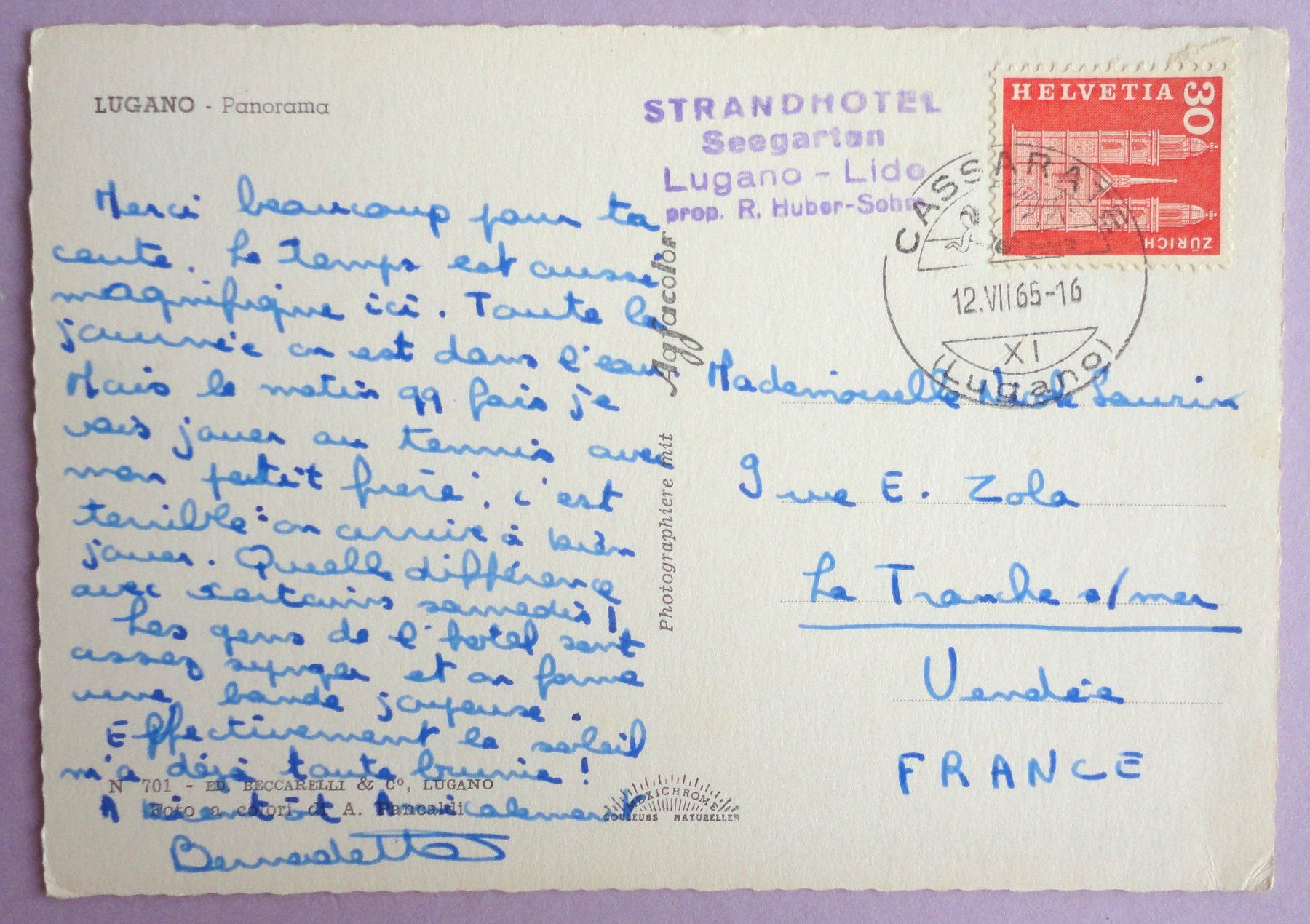 Cartoline postali: Lugano - Panorama – Difettoso da Fétigny venduto da Billy2miny 1