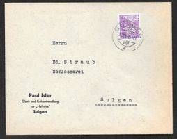 Sulgen Bedarfsbrief Paul Jsler Obst- Kohlenhandlung 1935