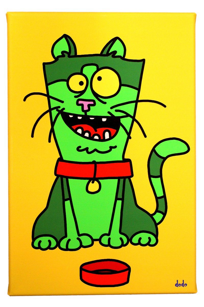 Poster & Bilder: Lustiges Comic Leinwandbild " Katze #10 " – Neu und originalverpackt aus Winterthur von Dfreudo