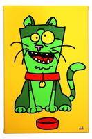 Lustiges Comic Leinwandbild " Katze #10 "
