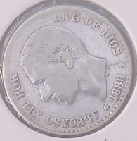 SPANIEN - 50 CENTIMOS 1880 - SILBER - IN MUENZKARTON - VZ