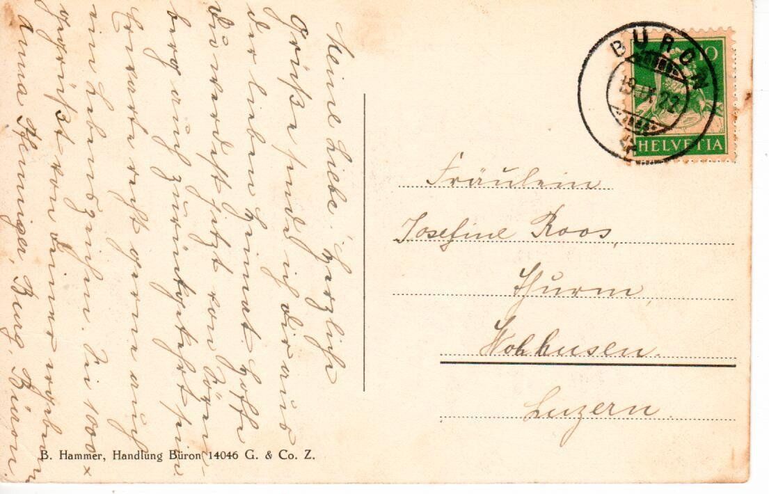 Ansichtskarten: Büron Generalansicht 1922 – Gebraucht aus Wolhusen von Curver9 1