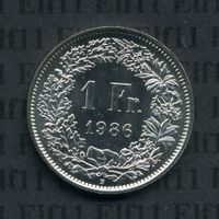 CHF___1.00 1986 stgl * nigelnagelneu! 1 Franken