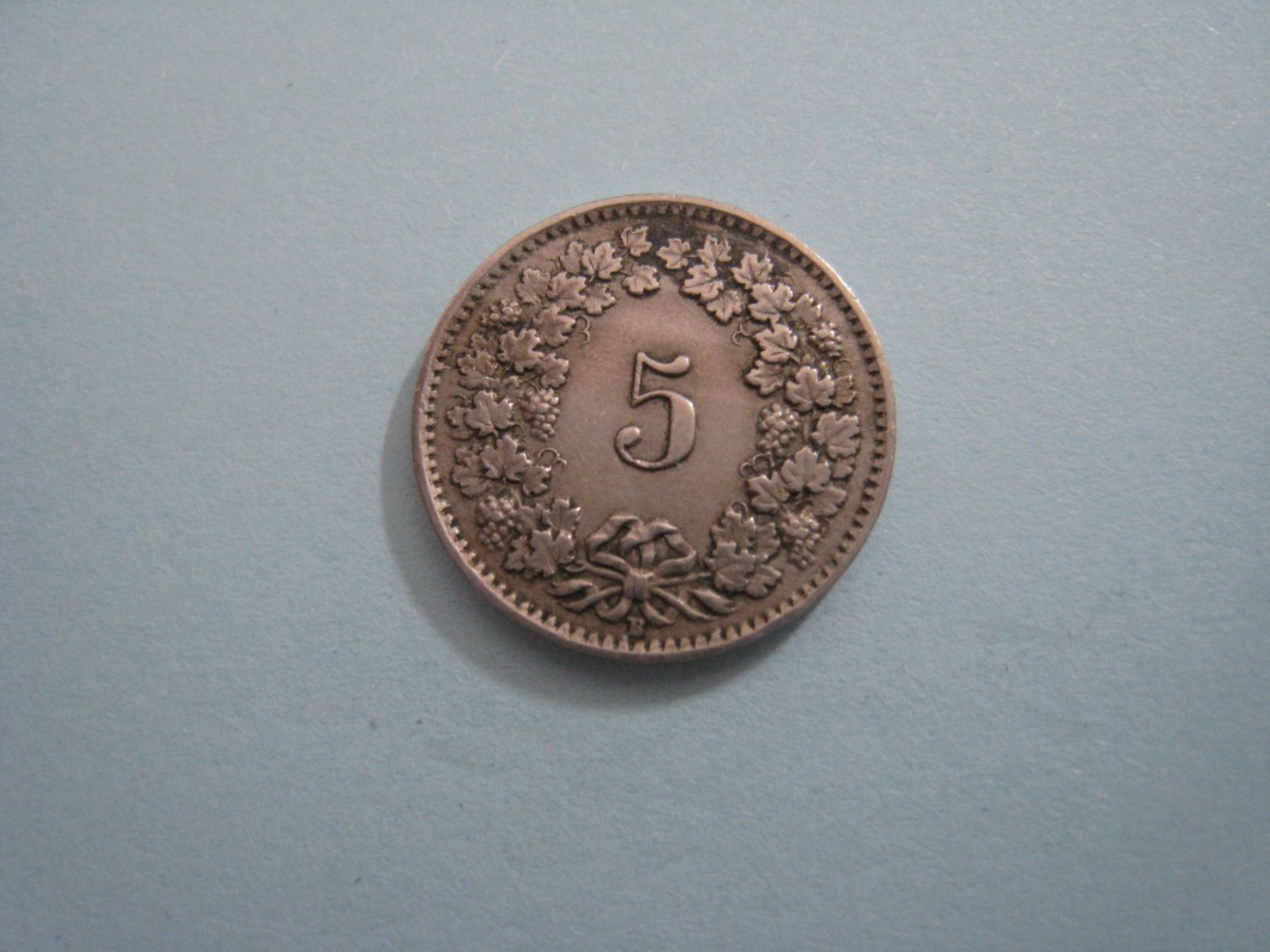 Tutti le monete: 5 Rappen 1925  vz ( 25 ) – Usato da Aarwangen venduto da Pinsel7890 1