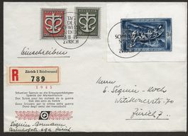 1945 Block Ausschnitt W21 + W19 + W20 auf Brief Kat. 220.-