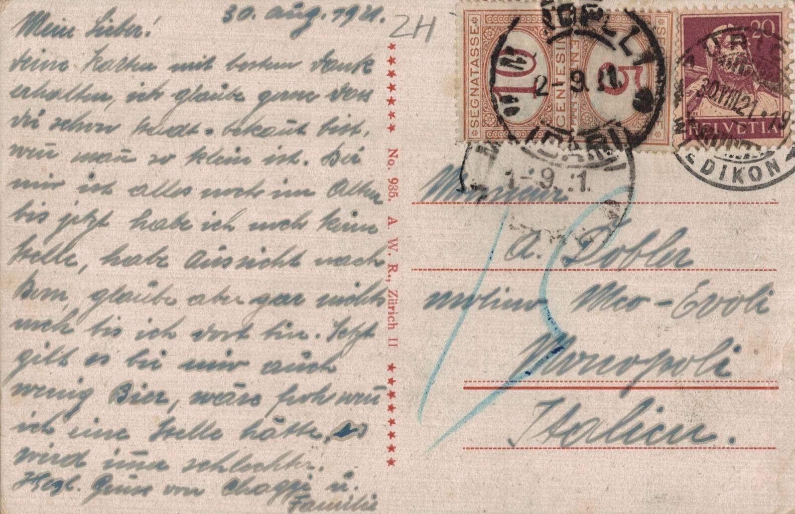 Cartoline postali: Alte Ansichtskarte Zürich Schipfe um 1921 – Usato da Luzern venduto da Kartenansicht 1