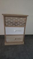 Kommode mit 3 Schubladen Holz natur weiss gemustert