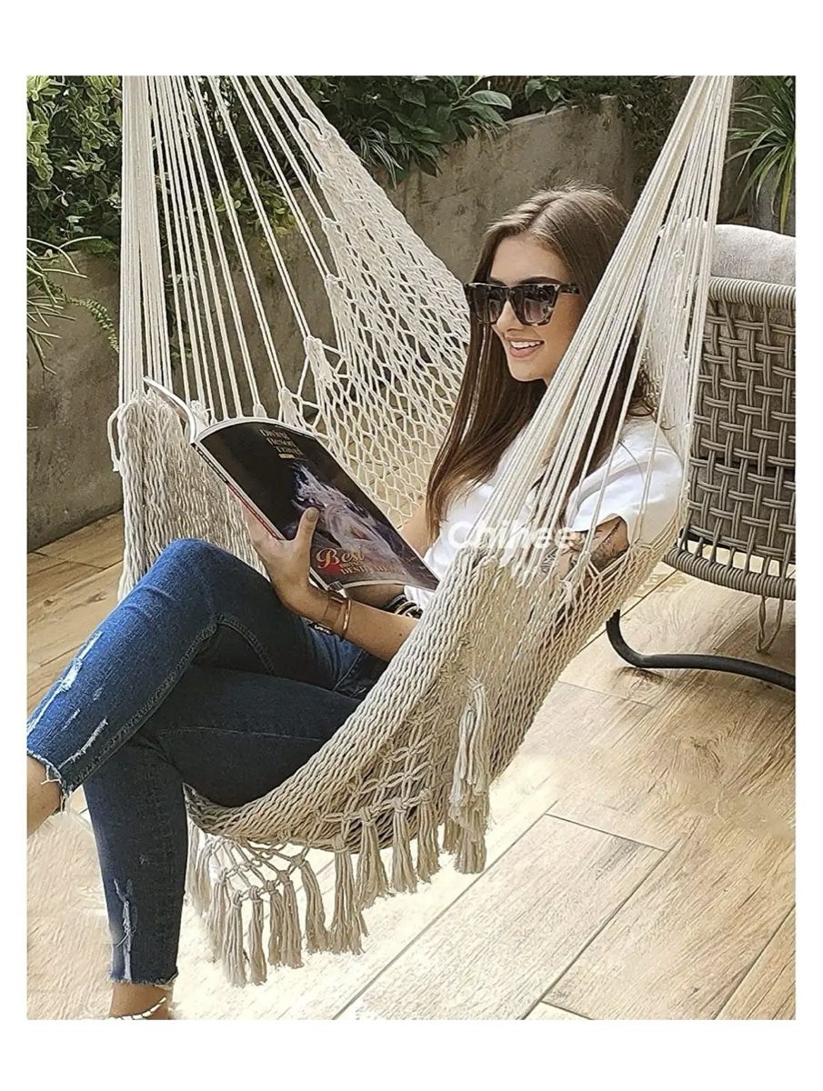 Poltrone pensili da giardino: Boho Hängeliege Makramee Schaukel – Nuovo (secondo la descrizione) da Mels venduto da Atelier-Ale 2