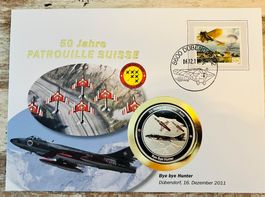 Patrouille Suisse  Numisbrief versilberte Medaille 2011