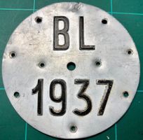 Alte Velonummern BL 1937
