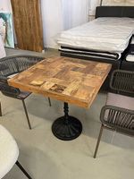 Bistrotisch Parkett Mangoholz Vintage 70x70