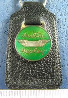 AUSTIN HEALEY AUTO LOGO SCHLÜSSELANHÄNGER ECHT LEDER ENAMEL