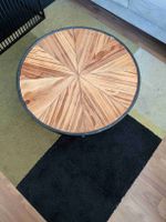 Runder Couchtisch, Holztisch mit Metallrahmen, Top Zustand