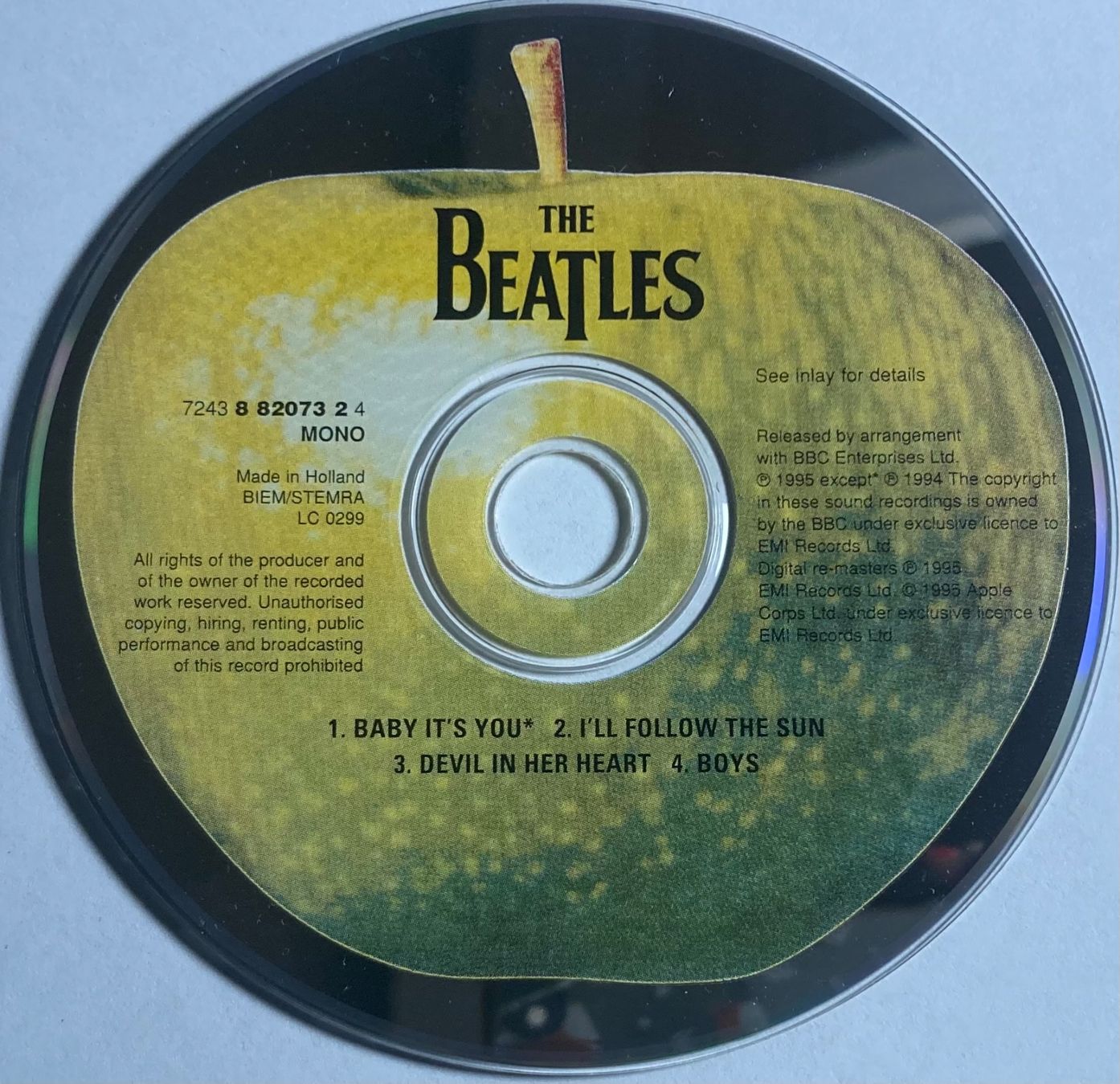 CD: THE BEATLES - BABY IT'S YOU – Usato da Poliez-Pittet venduto da Newtown-Records 2