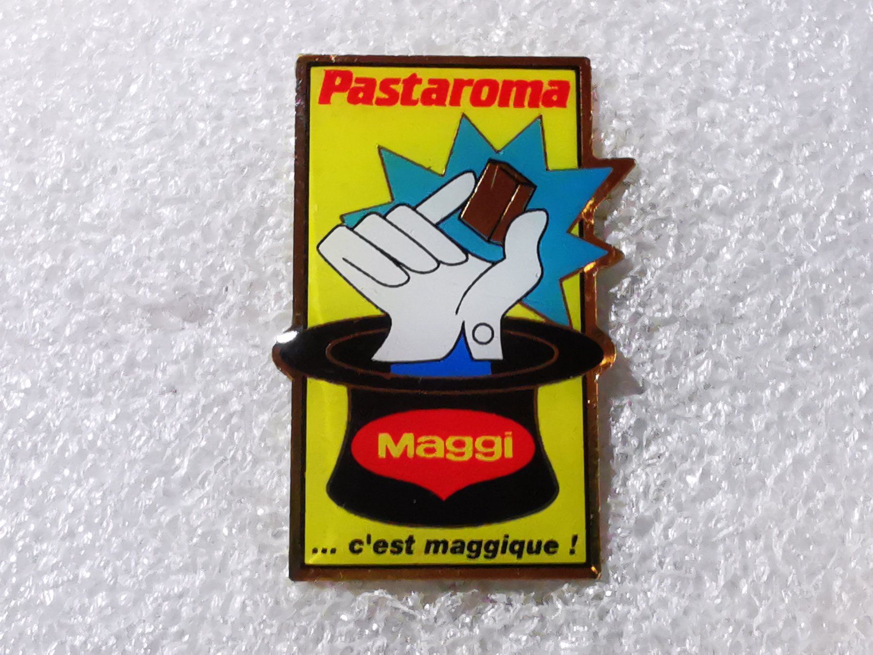 Placchette & Badge: Ansteckpin 123: Maggi – Usato da Oppligen venduto da Pin-Fall-Shop