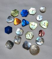  19 originelle Perlmuttknöpfe, Verschiedene Formen und Farbe