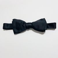 Fliege schwarz Seide bow tie zum Selberbinden VINTAGE 1980s