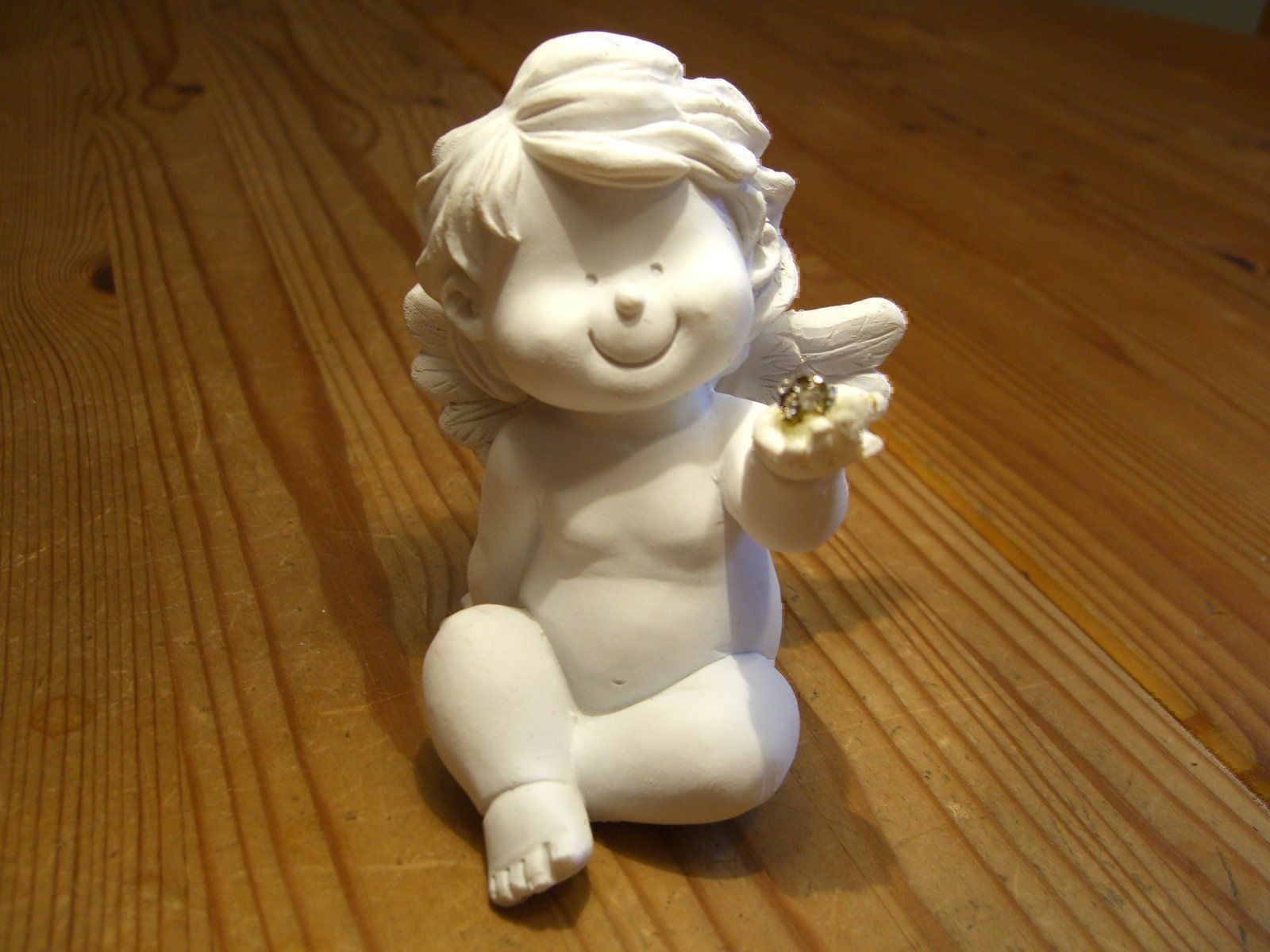 Statuette: herziger,sitzender Engel, Kunststein,neu – Nuovo (secondo la descrizione) da Winterthur venduto da Ghandi5 4