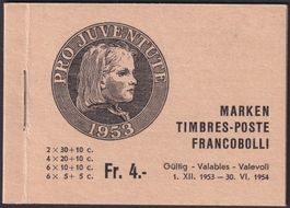 1953, Markenheft Nr.2. postfrisch Pro Juventute, Kat: 140.-