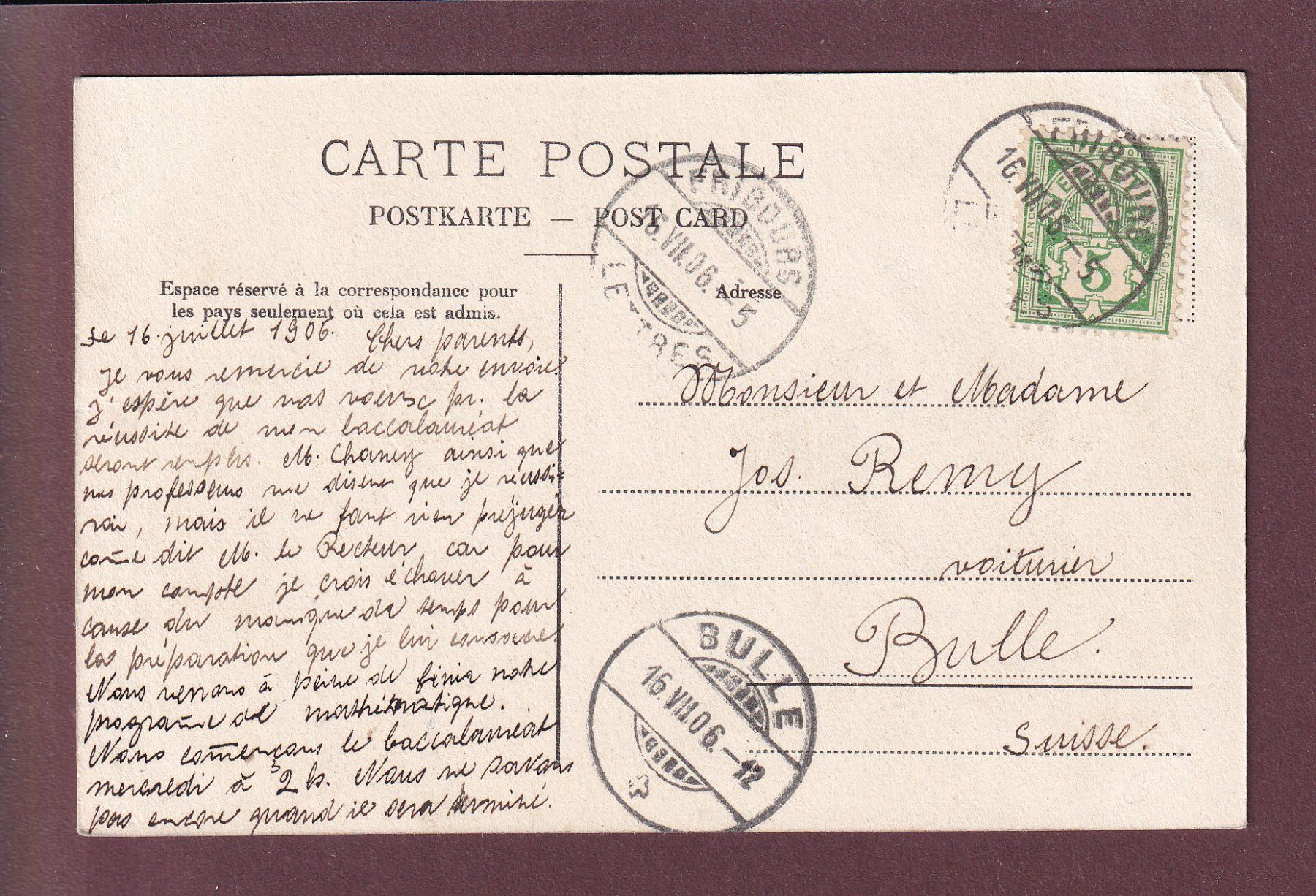 Cartoline postali: Chien du SAINT-BERNARD - 1906 // pli d'angle // – Usato da Pully venduto da nicecards 1